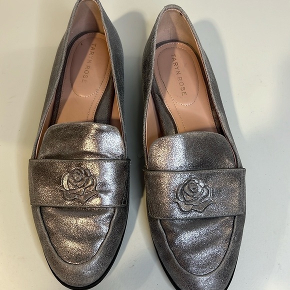 Taryn Rose Shoes - Taryn Rose Metallic Leather Loafers Size 7 5